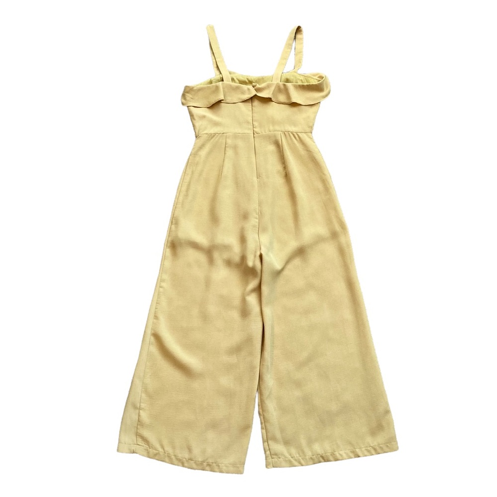 NWT essue Women’s mustard jumpsuit with straps and asymmetrical buttons - Sz S - Picture 12 of 13